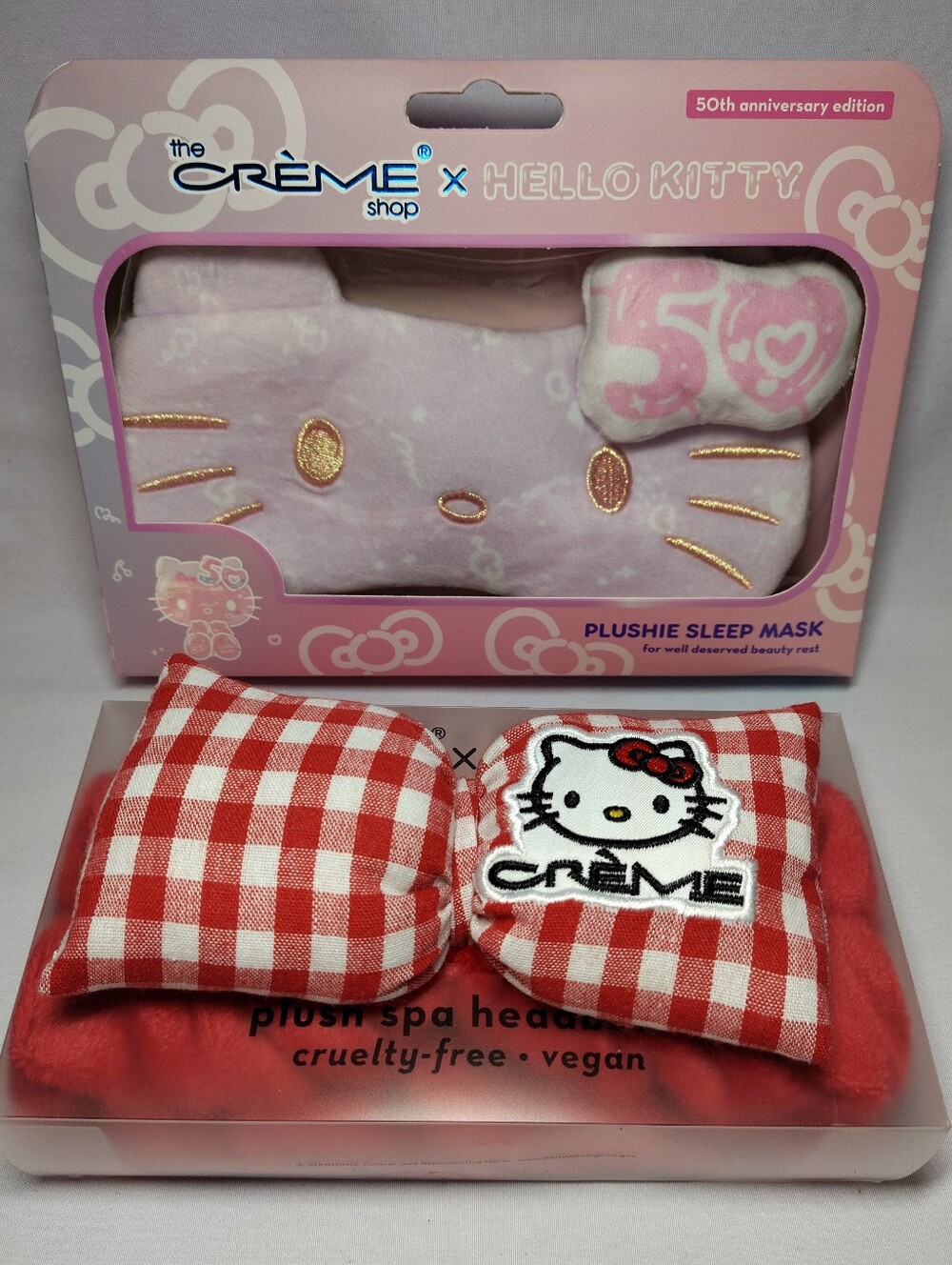 The Creme Shop x Hello Kitty Sleep Mask 50th Anniversary & Spa Makeup Headband